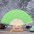 thumbnail image 3 of Birdeem Pattern Folding Dance Wedding Party Lace Silk Folding Hand Solid Color Fan, 3 of 10