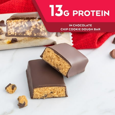 Atkins Chocolate Chip Cookie Dough Protein Meal Bar, High Fiber, Low Sugar, Meal Replacement, 6/5 Packs