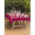 thumbnail image 2 of Outdoor Tablecloth with Umbrella Hole and Zipper, Valentine's Day Rectangle Table Cloth 60x84 Inch Waterproof Tablecloth, Romantic Love Pink Buffalo Plaid Picnic Table Cover for Patio Camping, 2 of 7