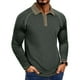 thumbnail image 1 of Blusa y camisa de manga larga con cuello vuelto para hombre, color liso, informal, a la moda, con botones, de poliéster, 1 of 3