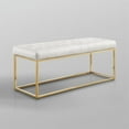 thumbnail image 6 of Posh Living Foster Faux Leather Bench in White/Gold, 6 of 8
