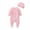 Pink, variant on Newborn Baby Girl Clothes 3D Flower Romper Jumpsuit Long Sleeve Ruffled Footie Bodysuit Hat Outfit Gifts Set 2PCS