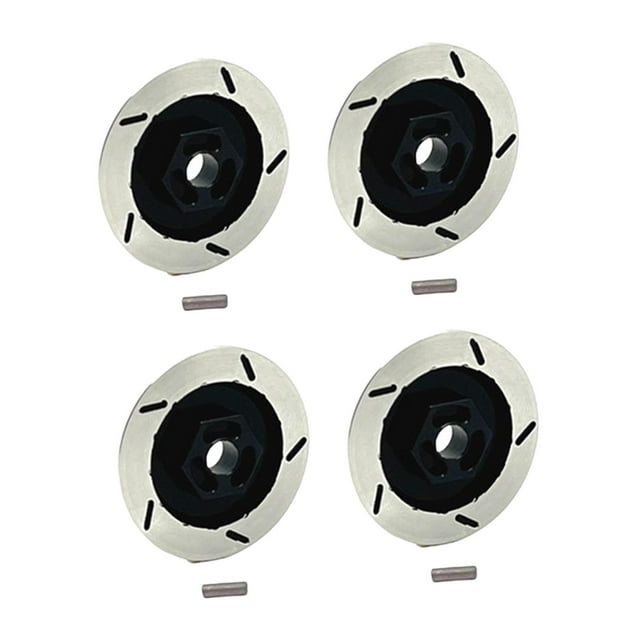 4 discos de freno de rueda RC 1/12 de aluminio, piezas de repuesto modificadas para bricolaje, decoración RC negro