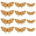 thumbnail image 2 of SMKE 12PC 3D Hollow Butterfly Wall Decor,Rose Gold Shimmer Paper,3 Sizes Removable Reusable,Glitter 3D Decals Self-Adhesive,Wedding Birthday Bedroom Easy Peel, 2 of 2