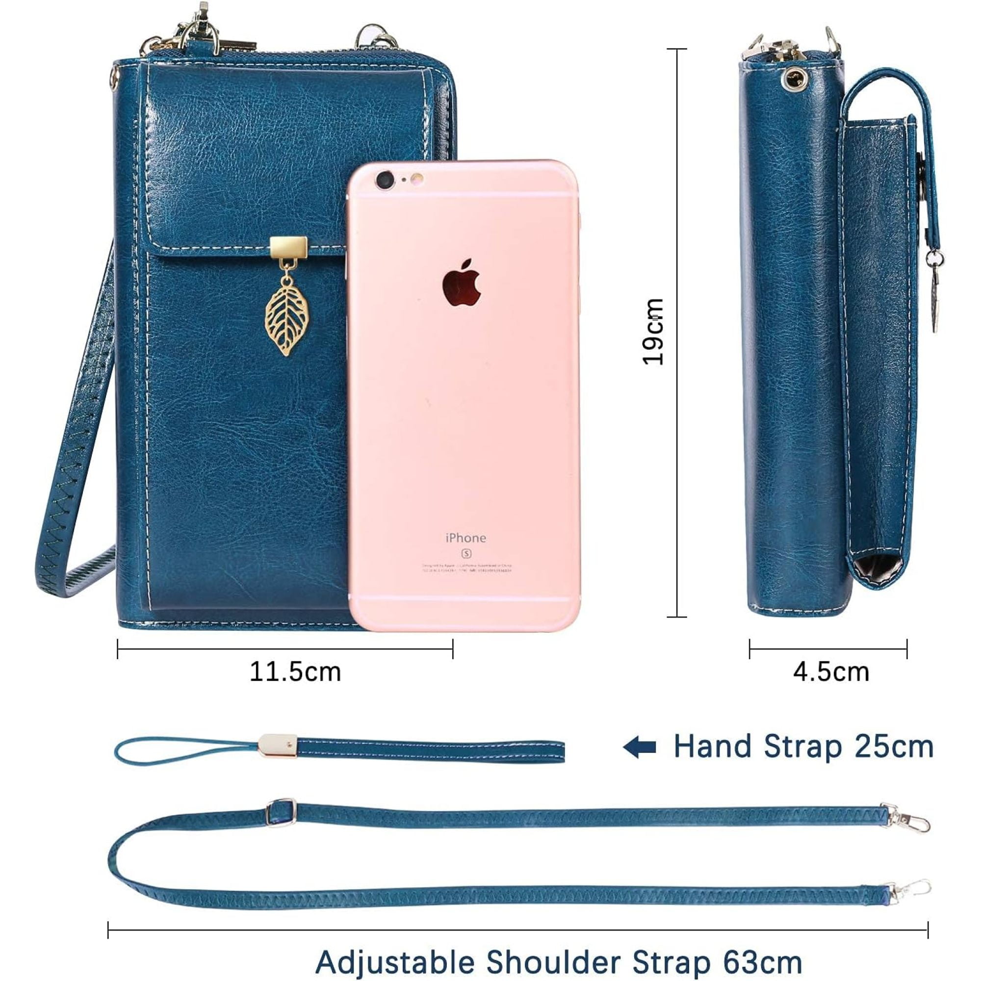 SQDWYGG Small Crossbody Phone Bags for Women Leather Cell Phone Purse Wallet,A-blue
