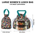 thumbnail image 5 of Pioneer Flower Floral Print Pattern Drawstring Lunch Bag Women - Drawstring Lunch Bag Insulated for Work Office - Stain-Resistant Large Lunchbags for Women with Multi-Pockets, 5 of 6