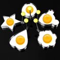 thumbnail image 3 of Egg Pancake Rings 10 pcs Different Shaper Fried Egg Molds Stainless Steel Omelette Frying Cooking Tools Kitchen Accessories Gadget Rings with Silicone Brush and Yolk Separator (Green), 3 of 6