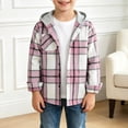 thumbnail image 2 of mgoYE Boys Jackets Hoodie Plaid Long Sleeve Toddler Button Shirts Top for Fall, 2 of 4