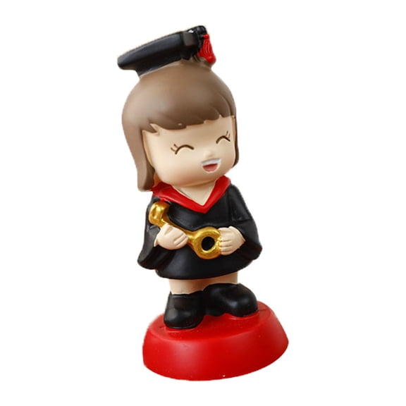 HONMEET Graduation Topper for Cake Red Resin Ornament Chic Craft 1Pack