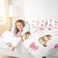 thumbnail image 3 of Manfei Christmas Cat Twin Comforter Sets, Bow Kitten Bedding Set, White Pink, Pink Reversible, 2 Pieces, 1 Comforter and 1 Pillowcase, 3 of 7