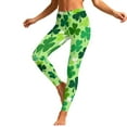 thumbnail image 2 of Vekome Green Leggings for Women Plus Size St Patricks Day High Waisted Yoga Pants Seamless Clover Lightweight Running Tights M, 2 of 8