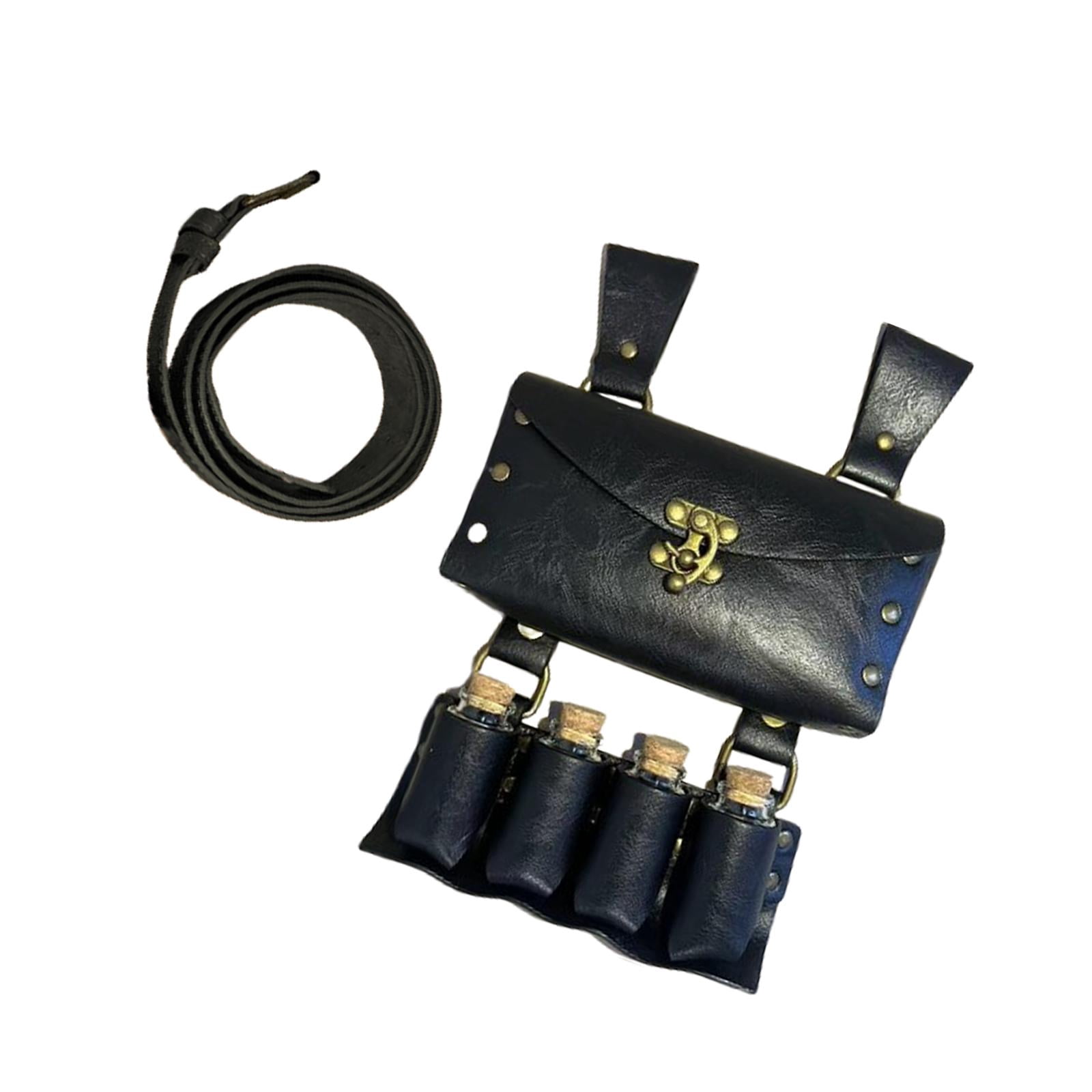 Segolike Belt Pouch Waist Bag Fanny Pack Medieval Belt Bag for Casual Cosplay black