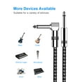 thumbnail image 2 of New Bee Guitar cable 10 ft Electronic Instrument Bass Amplifier cable 6.35mm plug Strong Right Angle/L-shape optional compatible effect/bass/electric guitar,Black and white, 2 of 10