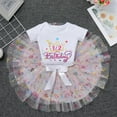 thumbnail image 6 of IBTOM CASTLE Infant Baby Girls 1/2 Birthday Outfit Princess Romper Tutu Skirt Sequin Crown Headband Clothes Set for Cake Smash Photo Prop 9-12 Months White, 6 of 8