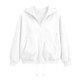 thumbnail image 6 of Arlun Lightweight Full Zipper Hoodies for Kids Oversized Fall Long Sleeve Zip up Sweatshirt Jackets with Drawstring Hem Design Casual Solid Color Baggy Girls Hoodie 160, 6 of 6