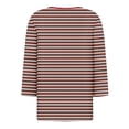 thumbnail image 5 of WXLWZYWL Henley Tops for Womens Plus Size 3/4 Sleeve V Neck Stripes Button Down T-Shirts Trendy Loose-Fit Summer Casual Flowy Athletic Clothes for Ladies, 5 of 5