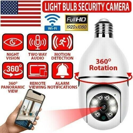 

Wireless Camera WIFI IP Camera E27 Light Bulb 1080P HD Security Home Monitor CCTV Cam with Infrared Night Vision Waterproof IP66