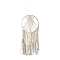 thumbnail image 7 of DecMode Cream Canvas Handmade Intricately Weaved Macrame Wall Decor with Beaded Fringe Tassels, 7 of 7