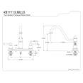 thumbnail image 2 of Kingston Brass KB1115BLLS Heritage Centerset Kitchen Faucet, Oil Rubbed Bronze, 2 of 2