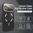 thumbnail image 2 of Magnetic for iPhone 14 Pro Max Case, Compatible with Magsafe, Full Glass Camera Lens Protector, Anti-Scratch Shockproof Protection Slim Matte Back Case for iPhone 14 Pro Max, Black, 2 of 13