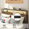 thumbnail image 6 of Lifezone Full Bed Frame with Headboard Charging Station Storage Drawer,Metal Support,Vintage Brown, 6 of 7