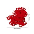 thumbnail image 3 of YOHAVEN Red Felt Luck Horse Figurine Table Accent With Hollow Cutout Design, Symbol Of Fortune And Success; Soft Durable Feltcloth Construction For Home Or Office Display; 14.96 Inch Square, 3 of 6