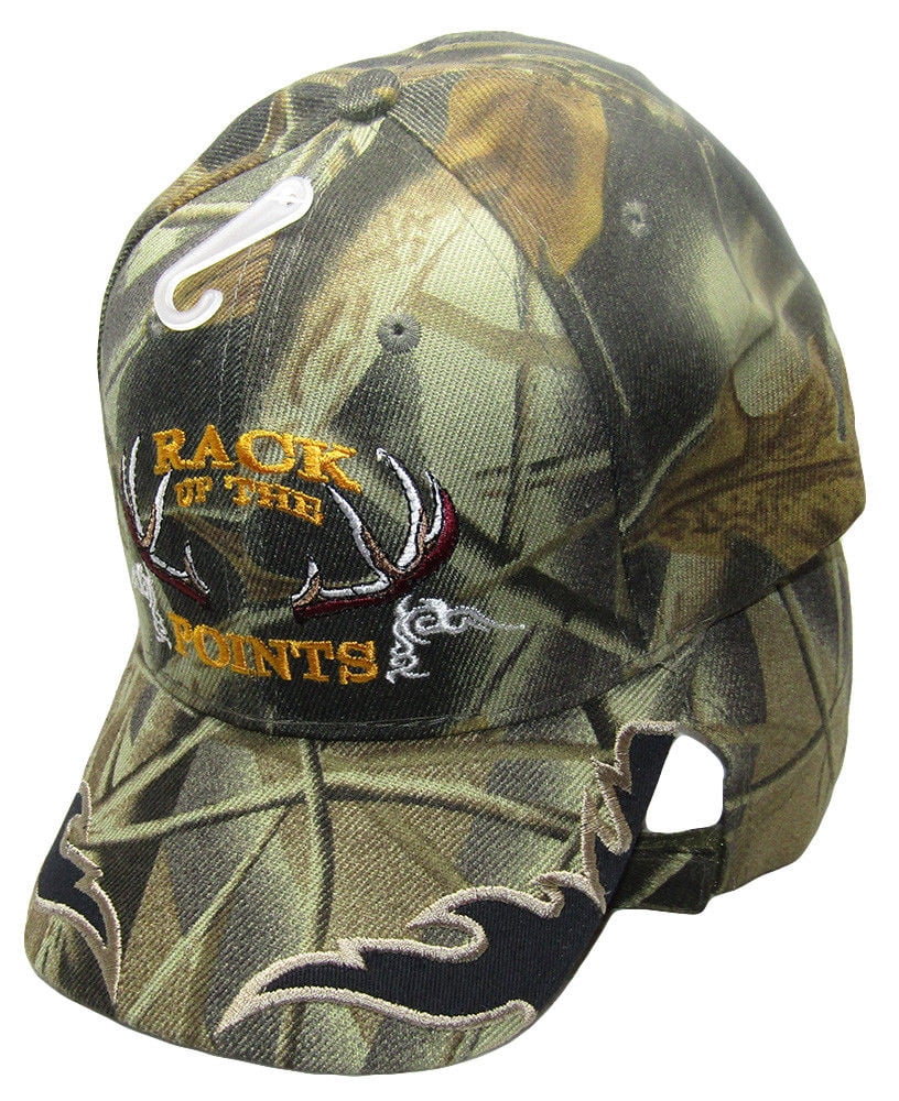 Rack of the Points Deer Antler Rack Hunter Camo Camouflage Embroidered Hat Cap