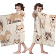 thumbnail image 4 of Shiba Inu Hooded Bath Towel，60"x35" for Ages 3 To 12 Kids, Quick Dry Lightweight Soft Microfiber Hood Beach Towel Cover Up for Kids, 4 of 7