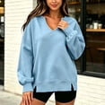 thumbnail image 5 of Horkkom Sweatshirt for Women V Neck Long Sleeve Pullover Sweatshirts Soft Comfy Oversized Sweatshirt, S-2XL, 5 of 6