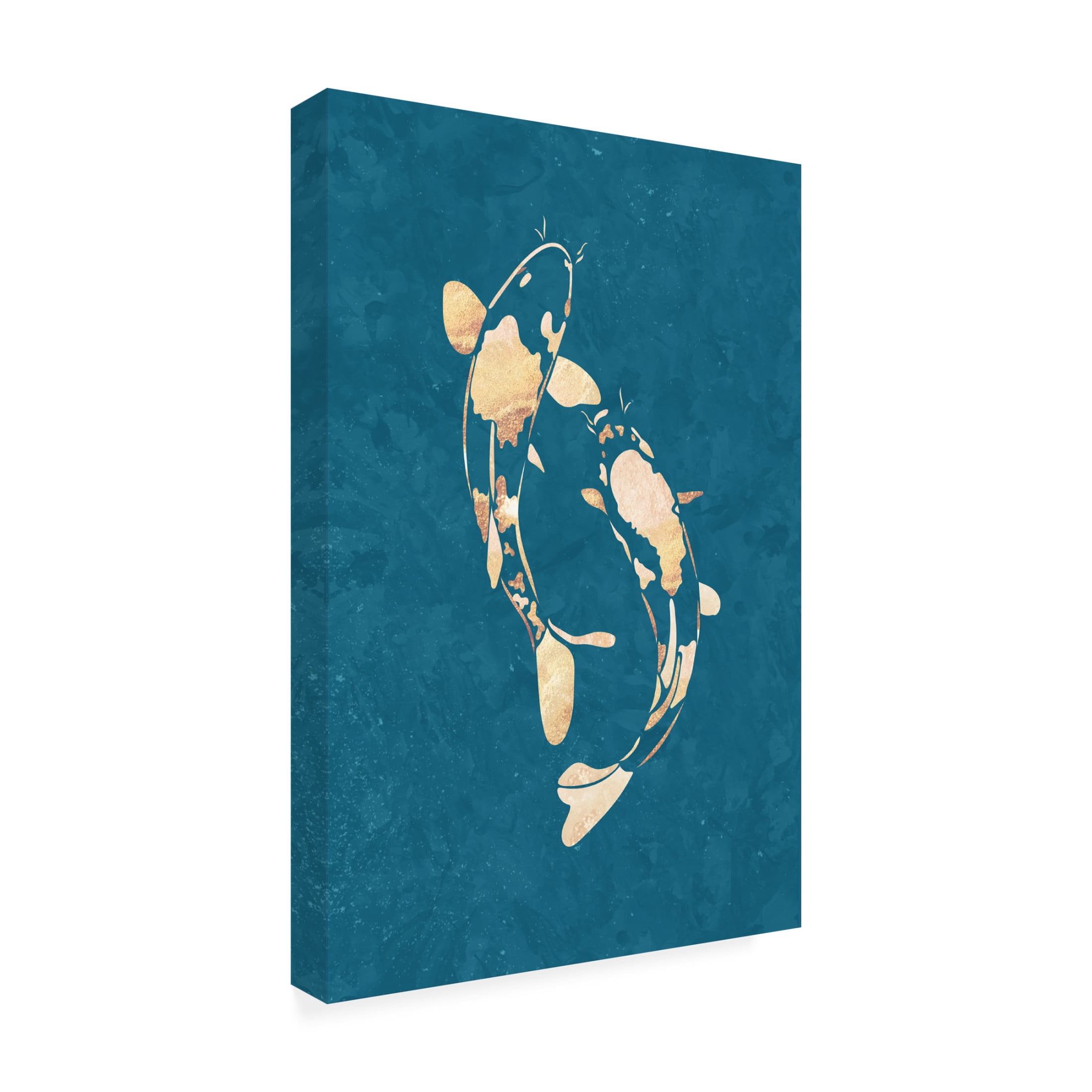 Trademark Fine Art Sarah Manovski  Gold Green Koi Fish Canvas Wall Art