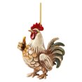 2024 Cute Cartoon Rooster Pendant Acrylic Flat Pendant For Car Interior