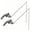 Brushed Zinc Alloy(Aluminum rod), variant on JoyRain Toilet Repair Kit - Front-Mount Handle Replacement with Stainless Steel Flapper Chain, Fits Most Toilets (White, Aluminum Rod, 1-Pack)