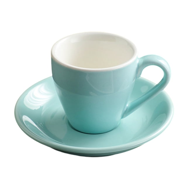 Taza de porcelana para espresso con platillo, taza para espresso, 80 ml/2,7 oz