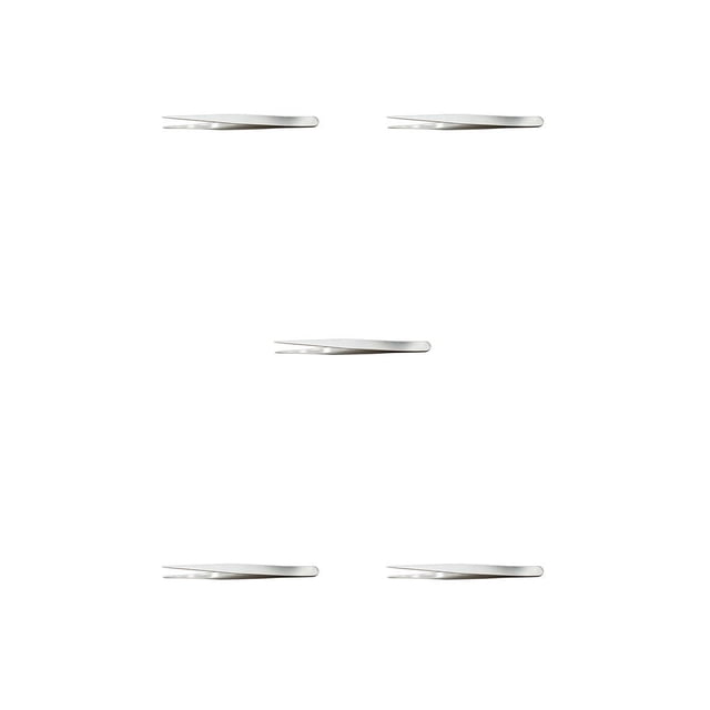 Seitruly Pinzas para pestañas de acero inoxidable, alta precisión, curvadas, rectas, pinzas para cejas, multiusos, duraderos, suministros para Type2 NO2