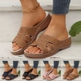 thumbnail image 2 of Vhkiploz Summer Slippers for Women H Band Thick Bottom Wedge Open Toe Casual Beach Vacation Outdoor Slides, 2 of 7
