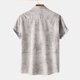 thumbnail image 5 of Mens Manga Corta Botón Abajo Camisas Impresas Cuello de Vuelta, Ligero Casual Hombres Camisas de Verano, 5 of 9