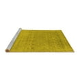 thumbnail image 2 of Ahgly Company Machine Washable Indoor Square Abstract Yellow Contemporary Area Rugs, 8' Square, 2 of 4