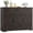 Dark Brown, variant on Buffet Cabinet Sideboard with Storage Black/Rustic Brown Modern Farmhouse 42.5" W x 15.2" D x 31.9" H Freestanding Buffet Table with 3 Drawers, 2 Shelves & 3 Doors, Engineered Wood