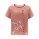 thumbnail image 4 of Camisetas de Manga Corta para las Mujeres Botón de Impresión Casual Cuello Redondo Camiseta Superior, Blusas para las Mujeres Casual, 4 of 4