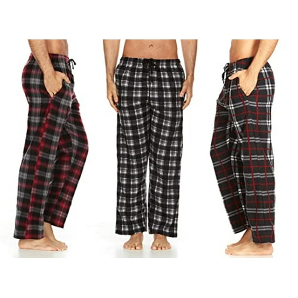 DARESAY Mens 3 Pack Pajama Pants for Men, Microfleece Pajama Pants, Men