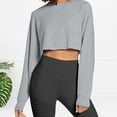 thumbnail image 4 of Sudadera Ombligo expuesto Casual Top cuello redondo Mujer Top de gran tamaño traje de calle con ajuste suelto Ygjytge Gris T S para Mujer, 4 of 6