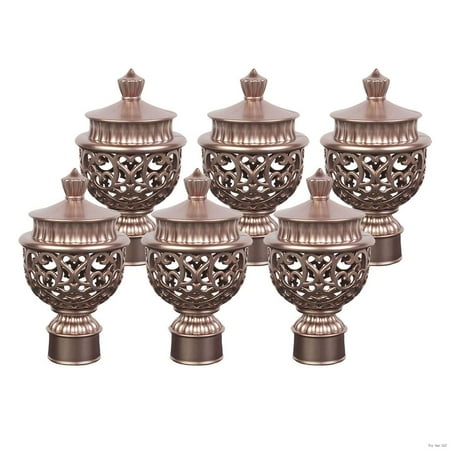 

6Pcs Curtain Rod End Curtain Pole Finials Drapery Rail Pole Heads For Hotel