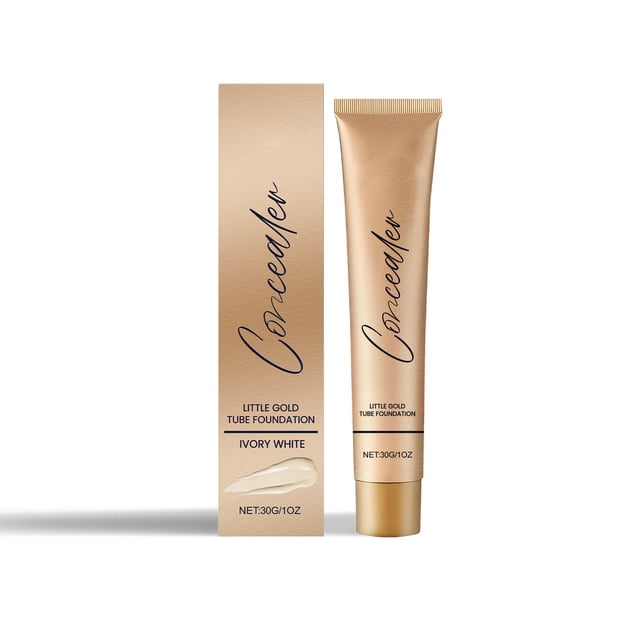 WIFKLSIIPG Concealer Little Gold Tube Foundation Concealer Foundation Soft Focus Concealer Moisturizing Foundation Non Sticking Powder for Long Lasting Makeup 30ml