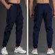 thumbnail image 4 of Ceisia Men Solid Color Fleece Multi Pocket Work Pants Loose Drawstring Gift Elastic Cuff Trousers, 4 of 4
