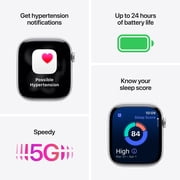 Apple Watch Series 11 [GPS + Cellular 42mm] Smartwatch with Silver Aluminum Case with Purple Fog Sport Band - M/L