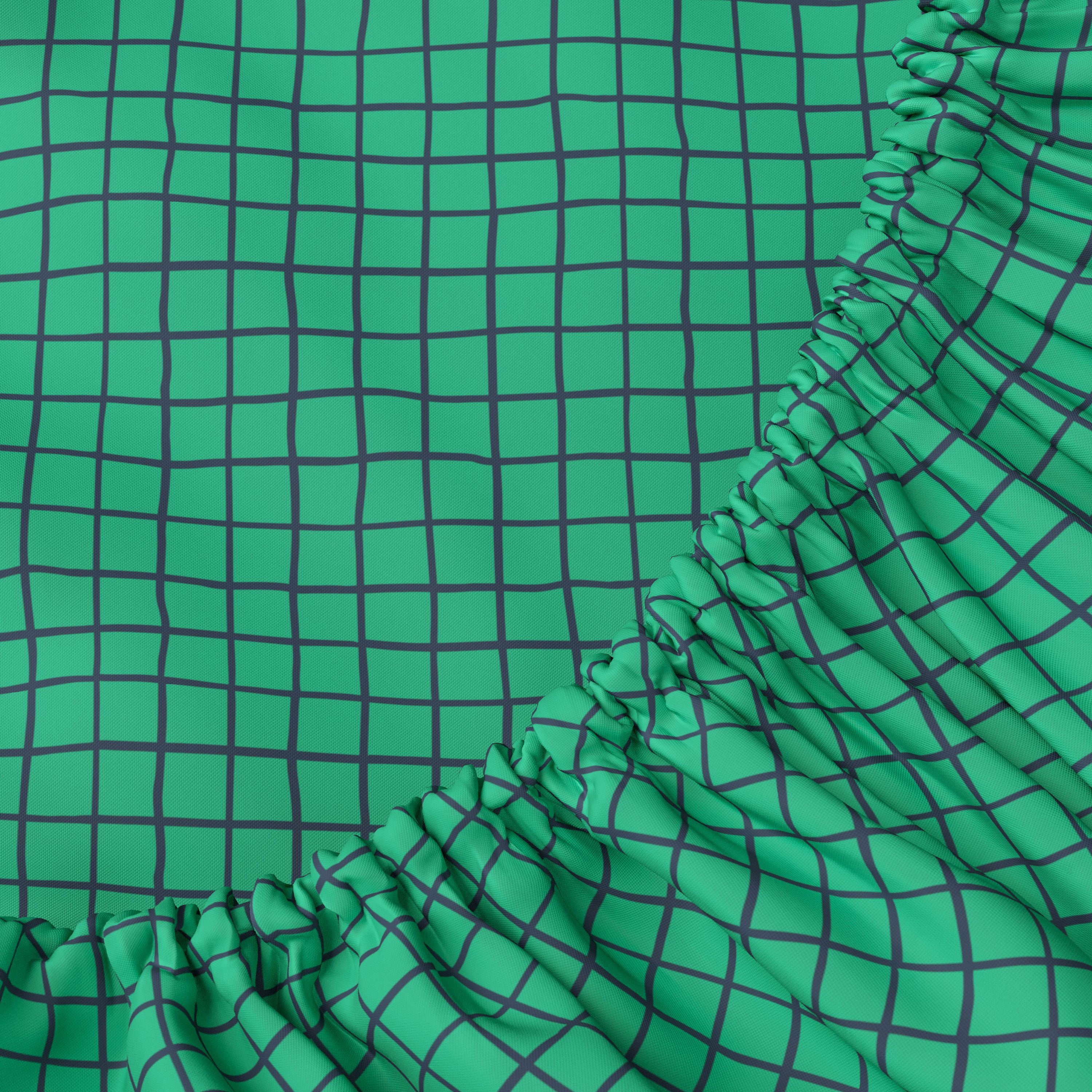 Mainstays Kids Microfiber Bed Sheet Set, Queen, Green Grid, 4 Pieces