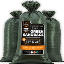 Xpose Safety Woven Polypropylene Sand Bags for Flooding, Green, 20 Count