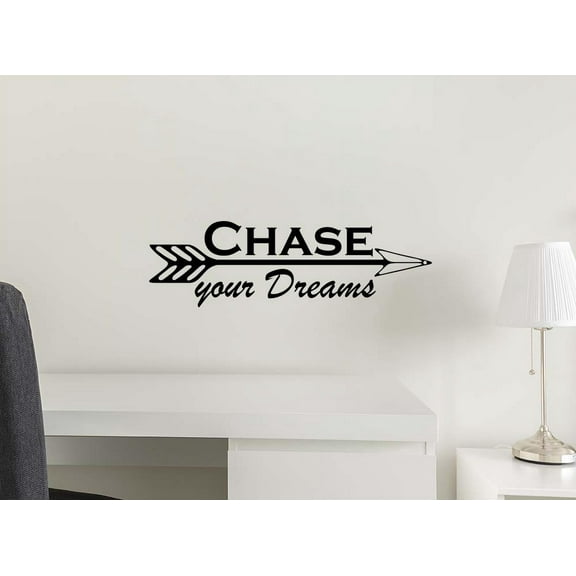 Chase Your Dreams 23 X 7 Vinyl Wall Quote Children School Cute Adventure Arrow Sticker Office Decal Teacher Motivational Decor Inspirational