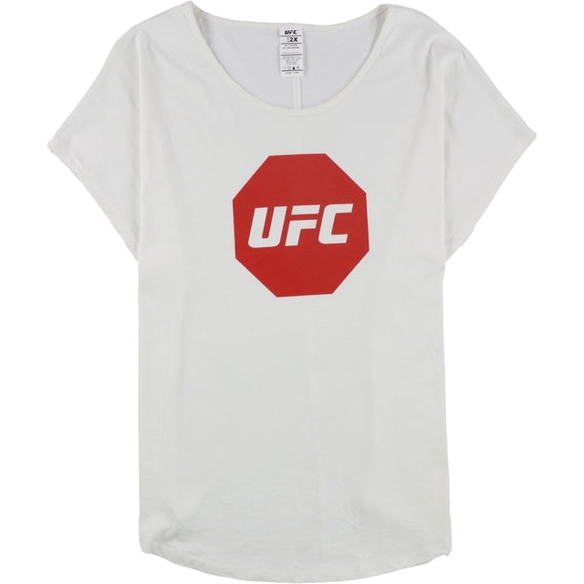 Camiseta gráfica con el logotipo del octágono de UFC para hombre, blanca, mediana