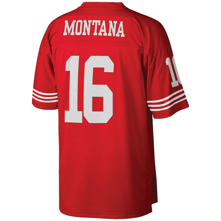 Men's Mitchell & Ness Joe Montana Scarlet San Francisco 49ers Big & Tall  1990 Retired Player Replica Jersey 